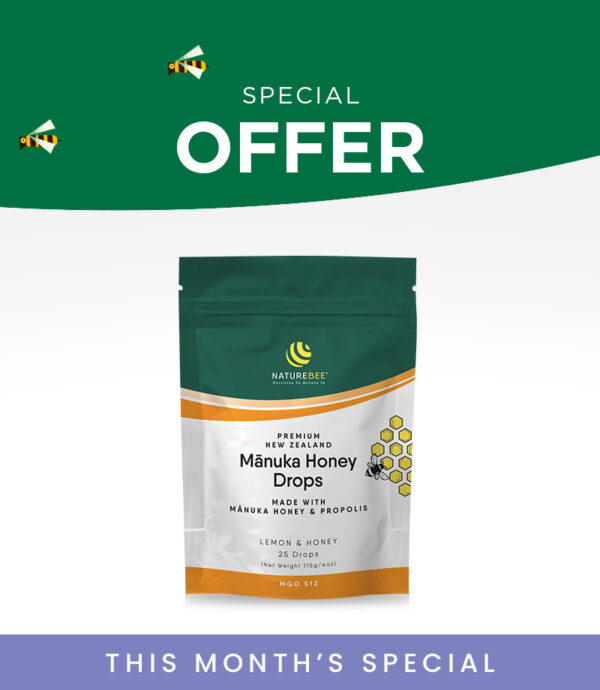 Manuka Honey Drops – Lemon & Honey (25 pk) Special Clearance: Expired Best-By Date – Discounted Price!