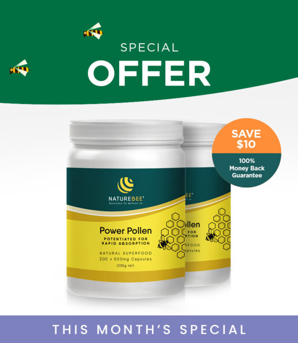 NatureBee Power Pollen Partner Pack – 3 Month Supply for 2 people (400 caps)