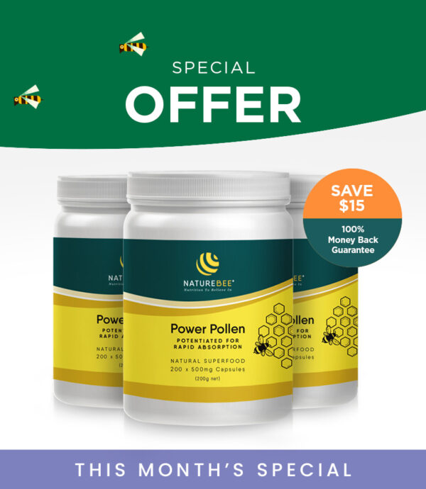 NatureBee Power Pollen Family Pack – 3 Month Supply for 3 people (600 caps)