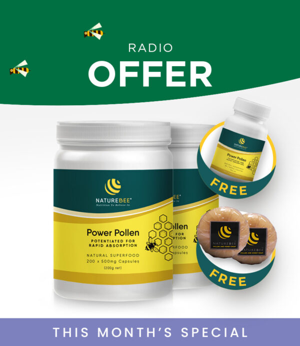 NatureBee Power Pollen Partner Pack + 60 Caps + 2 Pcs Honey Pollen Soap