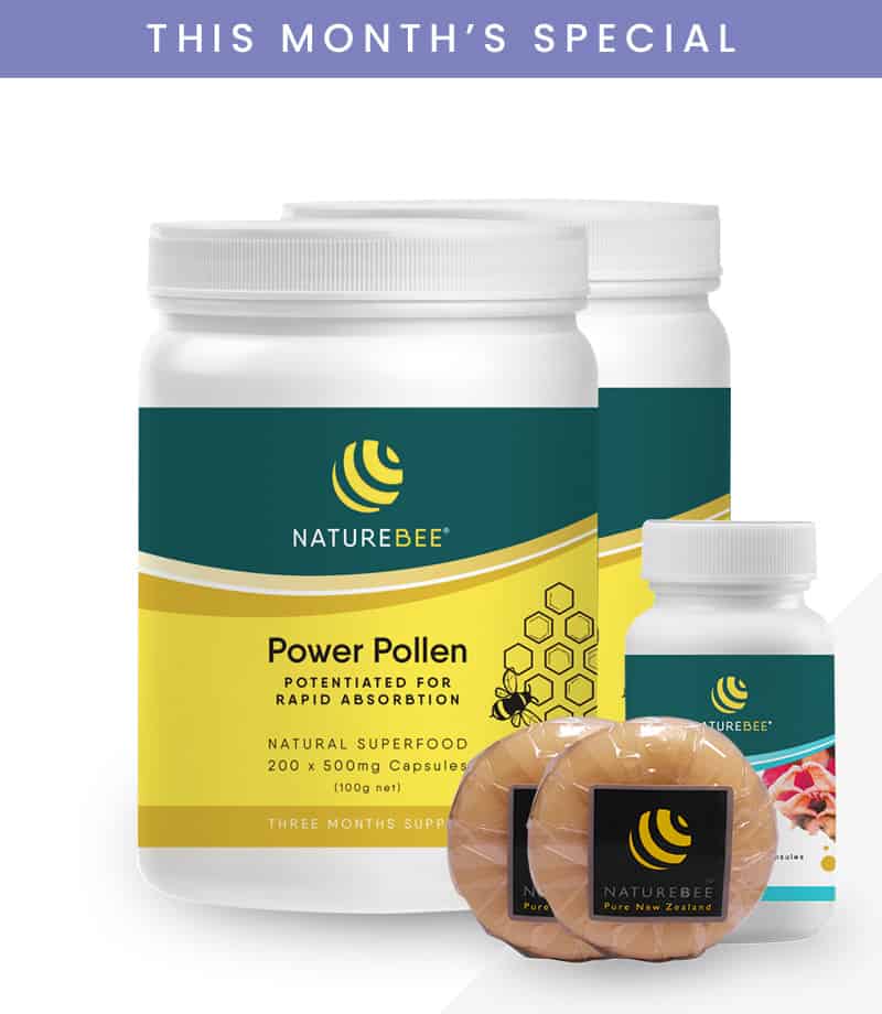 NatureBee Power Pollen Partner Pack + Free Omega 3 + 2 soaps | NatureBee