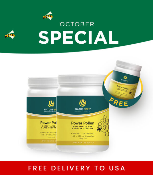 NatureBee Power Pollen Introductory Pack Buy 2 Get 1 Free – Free Delivery to USA