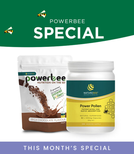 NatureBee Power Pollen (60 caps) + PowerBee Chocolate Shake