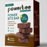 Powerbee Bite Bars - x1 Box Bee Pollen Crunchy Chocolate Caramel (4 Bites)