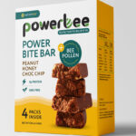 Powerbee Bite Bars - x1 Box Bee Pollen Peanut Honey Choc Chip (4 Bites)