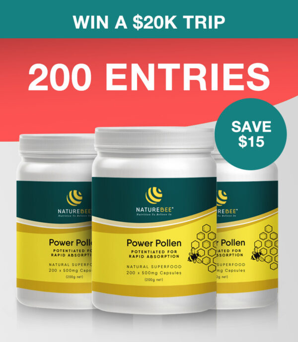 200 ENTRIES - Power Pollen Family Pack – 3 Month Supply for 3 people (600 caps)