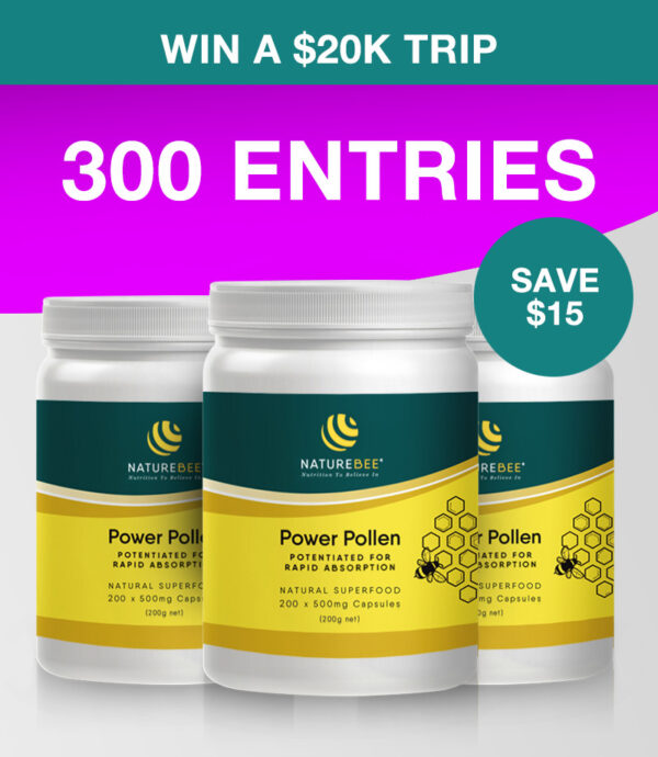 300 ENTRIES - Power Pollen Family Pack – 3 Month Supply for 3 people (600 caps)