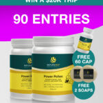 90 ENTRIES - Power Pollen Extravaganza Pack (x2 200 Cap Bottles PLUS Bonus x1 60 Cap Bottle + x2 Soap)