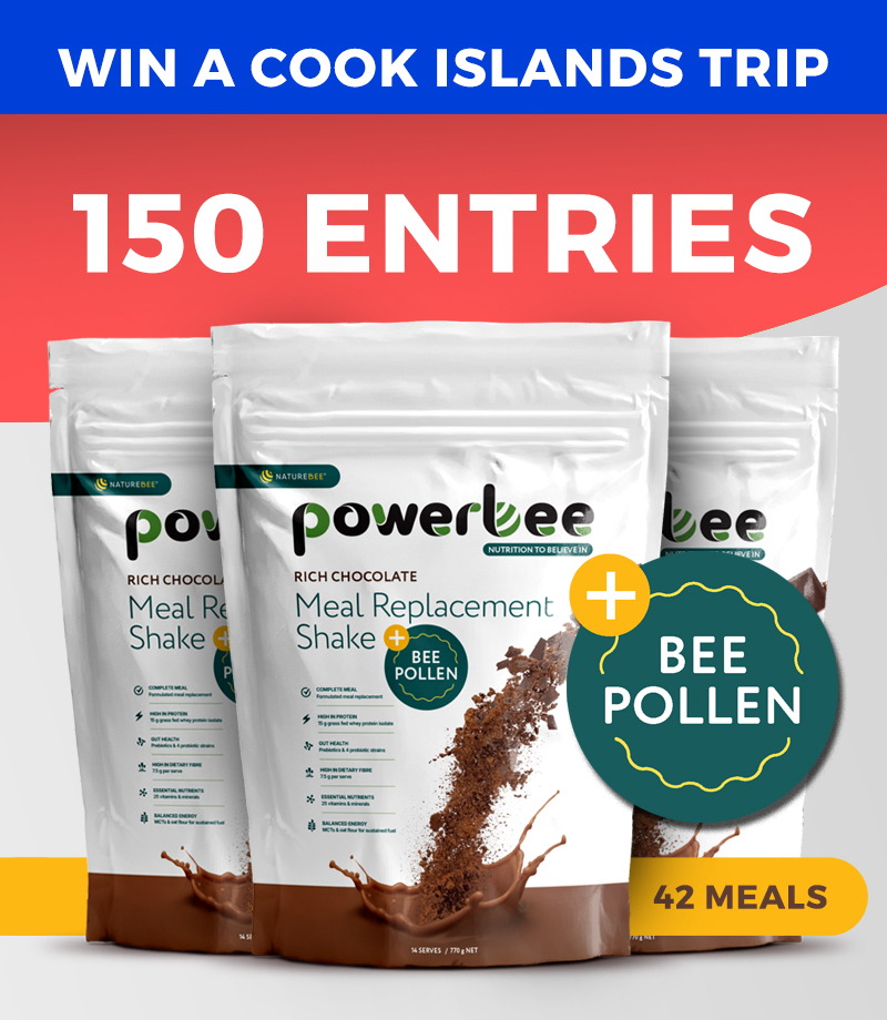 SHAKE_42MEALS_150ENTRIES 150 Entries PowerBee Meal Replacement Shake Chocolate – Triple Pack (42 Meals – SAVE $24.70)
