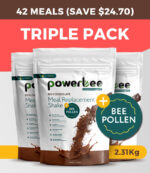PowerBee Meal Replacement Shake Chocolate – Triple Pack (42 Meals – SAVE $24.70)