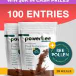 100 Entries PowerBee Meal Replacement Shake Chocolate - Double Pack (28 Meals - SAVE $19.80)